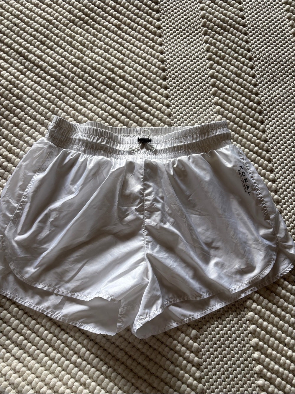 Koral White Running Shorts with Drawstring Waist